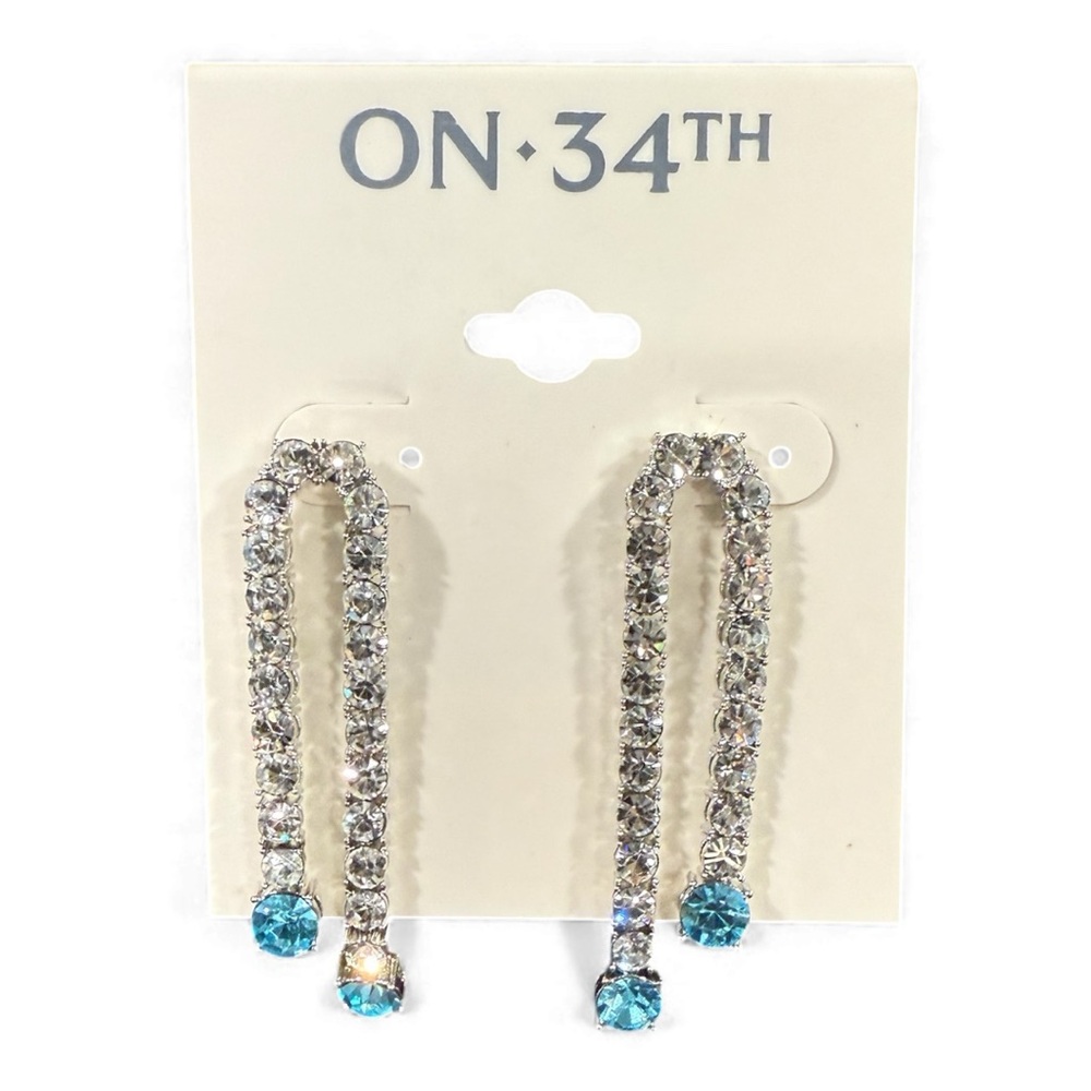 NWT! ON 34th Rhinestone Drop Earrings